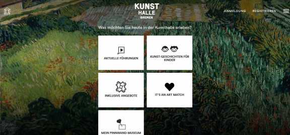 Startscreen der App "Artsurfer" Startscreen der App "Artsurfer"