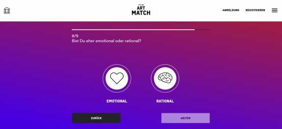 It's an Art Match Schritt 1: Anlegen eines Profils It's an Art Match Schritt 1: Anlegen eines Profils