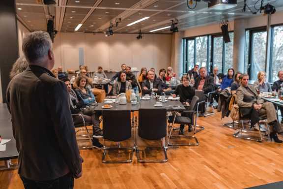 Während des Vortrages