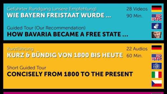 Auswahlscreen der Rundgänge Auswahlscreen der Rundgänge