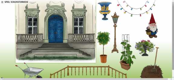 Spiel "Was gehörte auf die Schlossterrasse" in Branitz