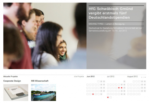 Abbildung der Website HfG