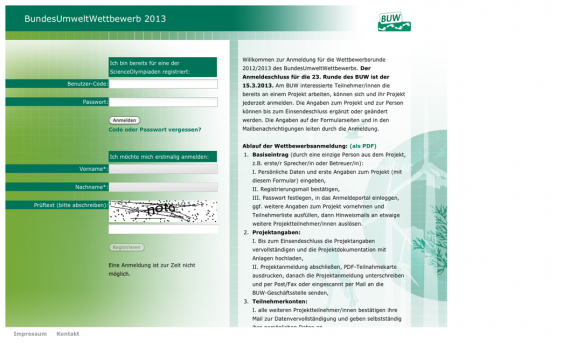 Screenshot Bundes Umwelt Wettbewerb 2013 Screenshot Bundes Umwelt Wettbewerb 2013