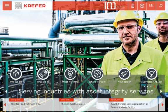 KAFER Global Website im neuen Design.